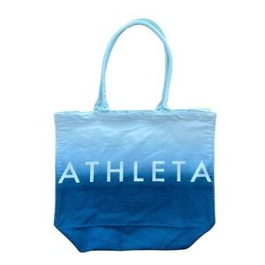 Athleta Canvas Blue Ombré Tote Gym Bag